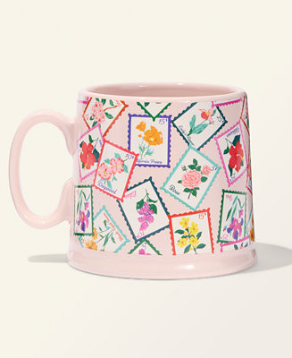 Flower Show Stamp Print Mug | Macy's