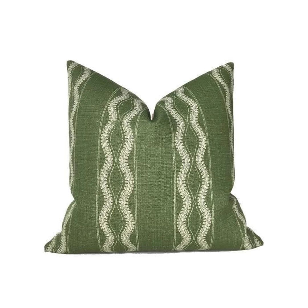 Zanzibar Pillow Cover in Green Designer Pillow Covers - Etsy | Etsy (US)