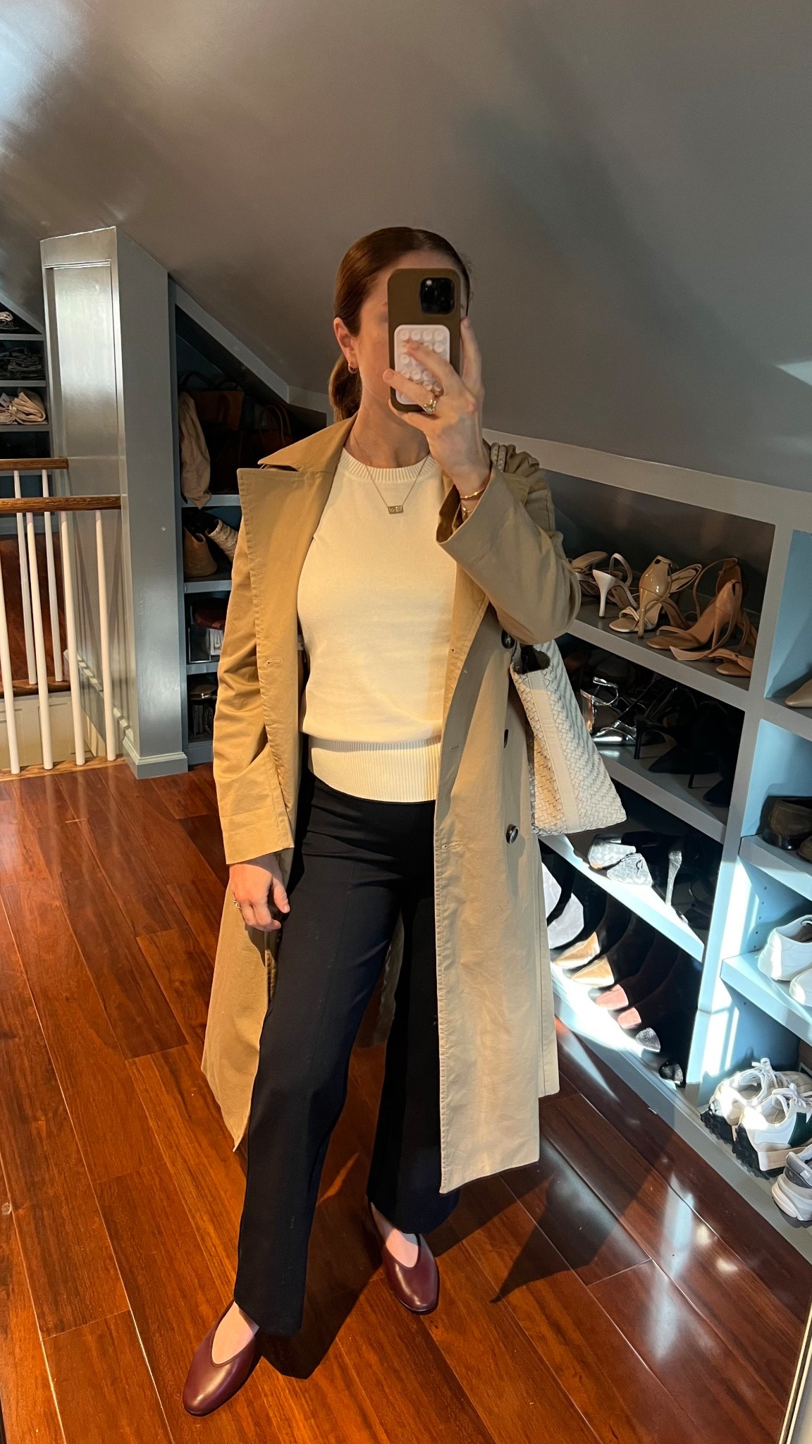 Neutral spring work outfit 

525 knit top (use code KELLY25)
Banana Republic ponte pants
Tuckernuck ballet flats 
Madewell tote bag

#LTKWorkwear #LTKSeasonal