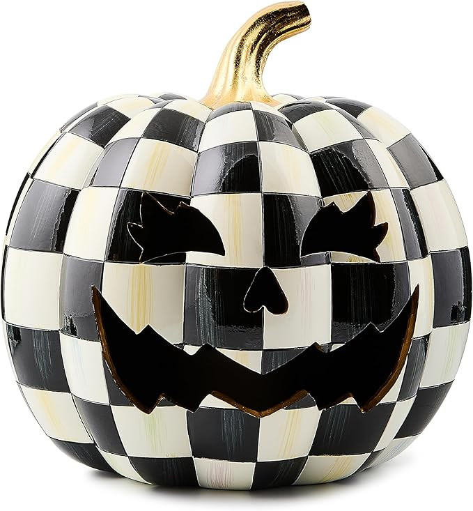 MACKENZIE-CHILDS Illuminated Jack O’ Lantern, Halloween Home Decor, Black-and-White Courtly Che... | Amazon (US)