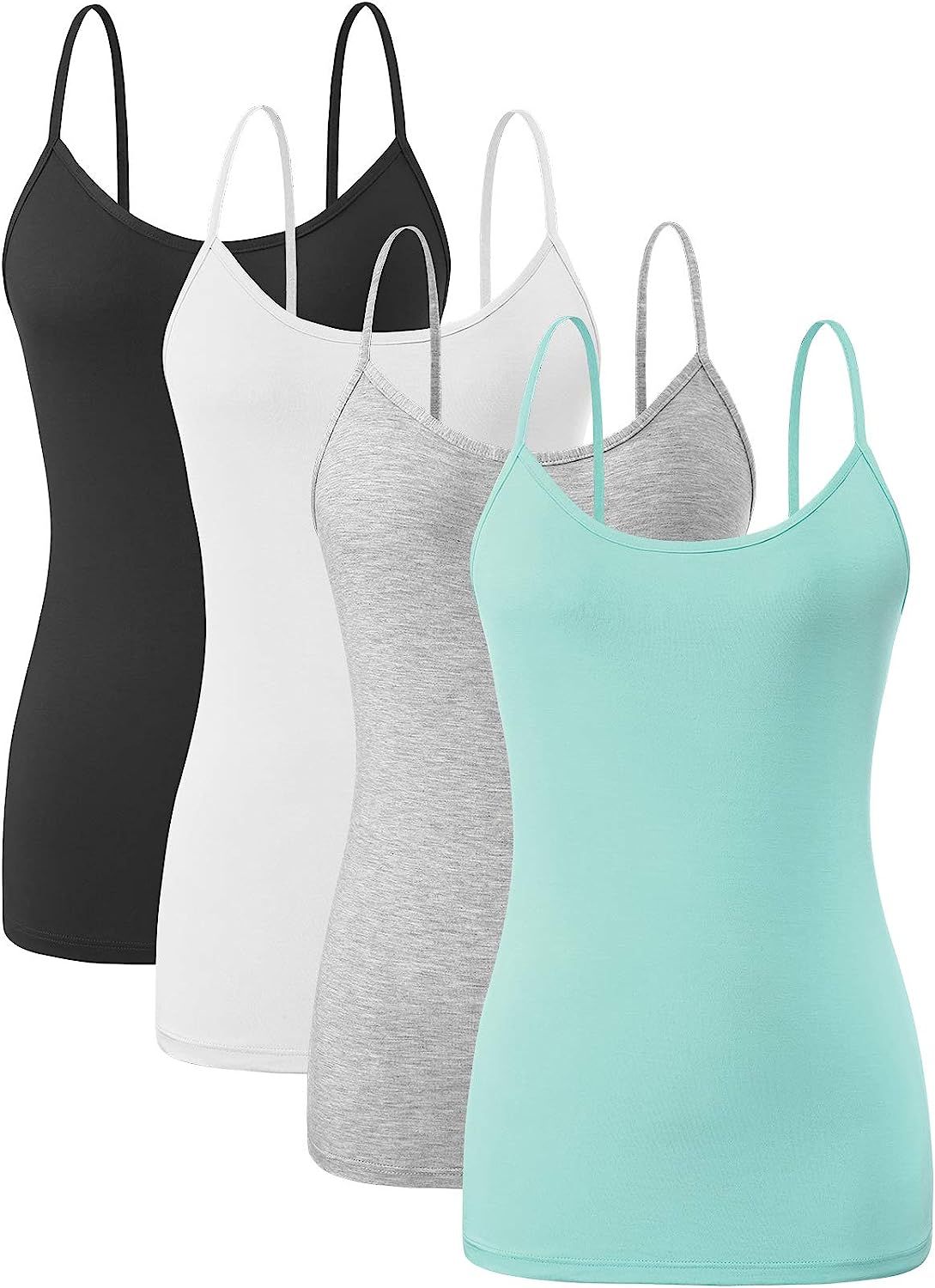 Orrpally Basic Cami Tank Tops Women Lightweight Camisole Stretch Tank Top 4-Pack | Amazon (US)