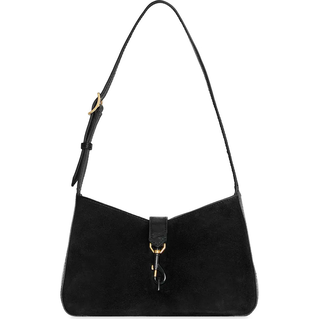 Rebecca Minkoff Small Megan Suede Shoulder Bag in Black at Nordstrom | Nordstrom