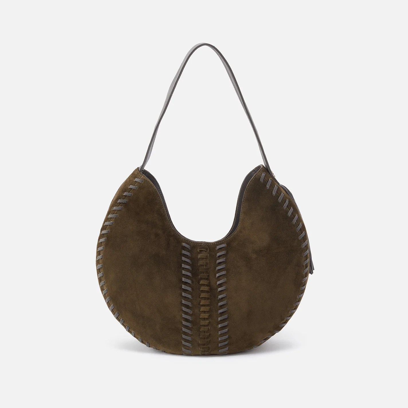Sawyer Hobo in Suede With Whipstitch - Herb | HOBO Bags