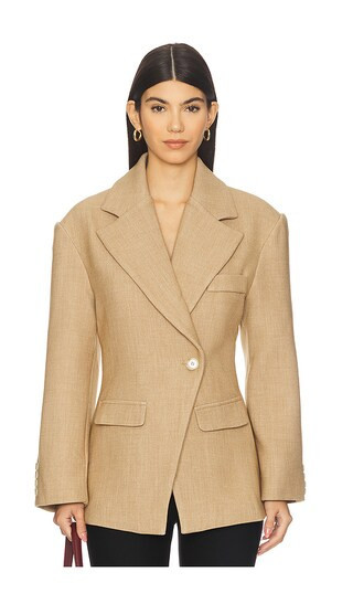 Bubish Saskia Cinched Blazer in Tan. - size 6/XS | Revolve Clothing (Global)