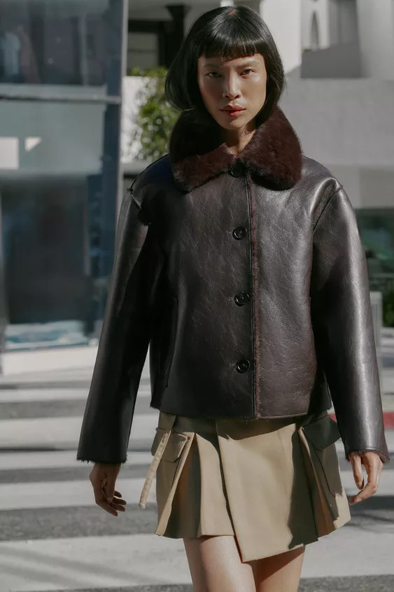 REVERSIBLE DOUBLE-FACED FAUX LEATHER JACKET | Zara UK