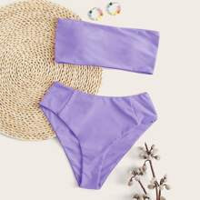 Bandeau High Waisted Bikini Swimsuit | SHEIN