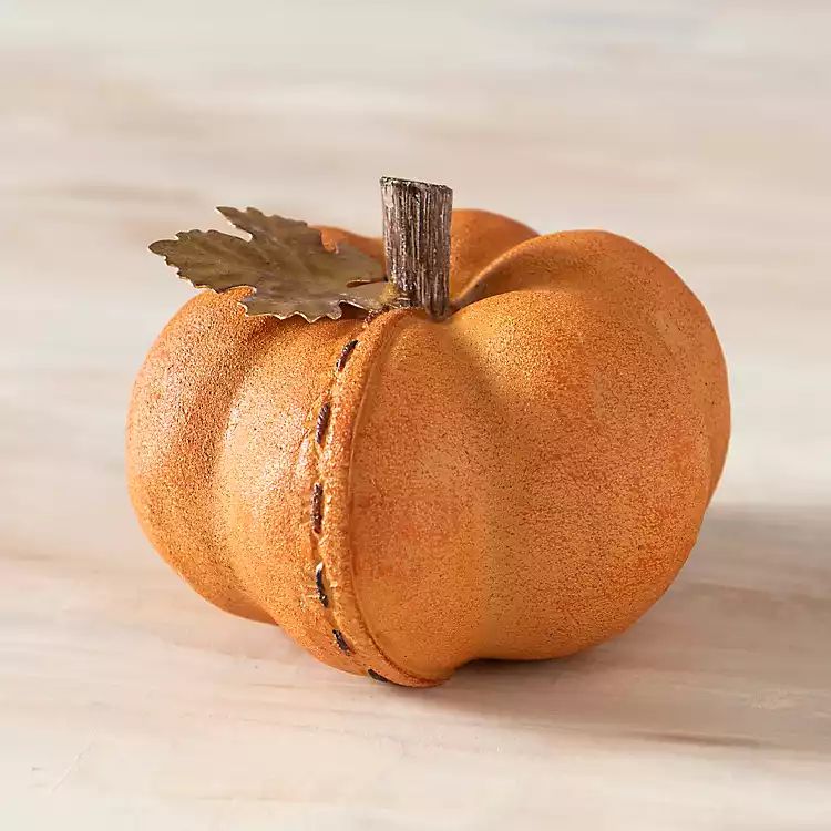 New!Small Orange Stitched Pumpkin | Kirkland's Home