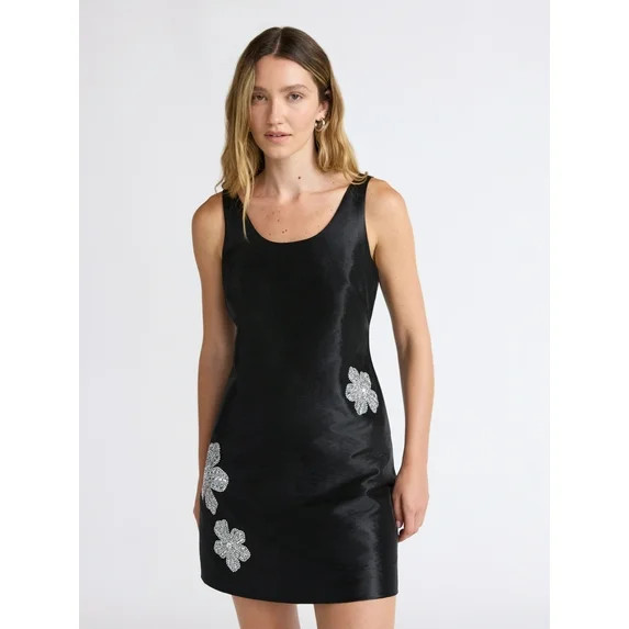 Scoop Women’s and Women’s Plus Embellished Taffeta Mini Dress, Sizes XS-4X | Walmart (US)