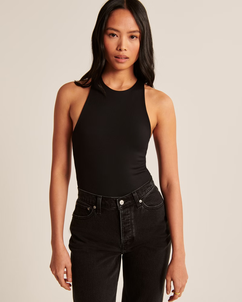 Double-Layered Seamless Fabric Open Back Bodysuit | Abercrombie & Fitch (US)