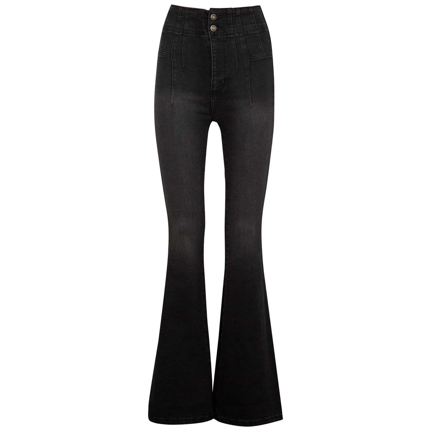 Free People Jayde Black Flared Jeans - W27 | Harvey Nichols (Global)