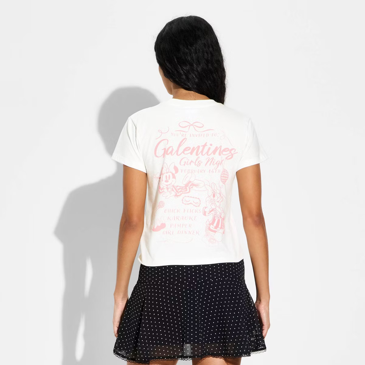 Women's Minnie & Daisy Galentines Short Sleeve Graphic T-Shirt - Cream | Target