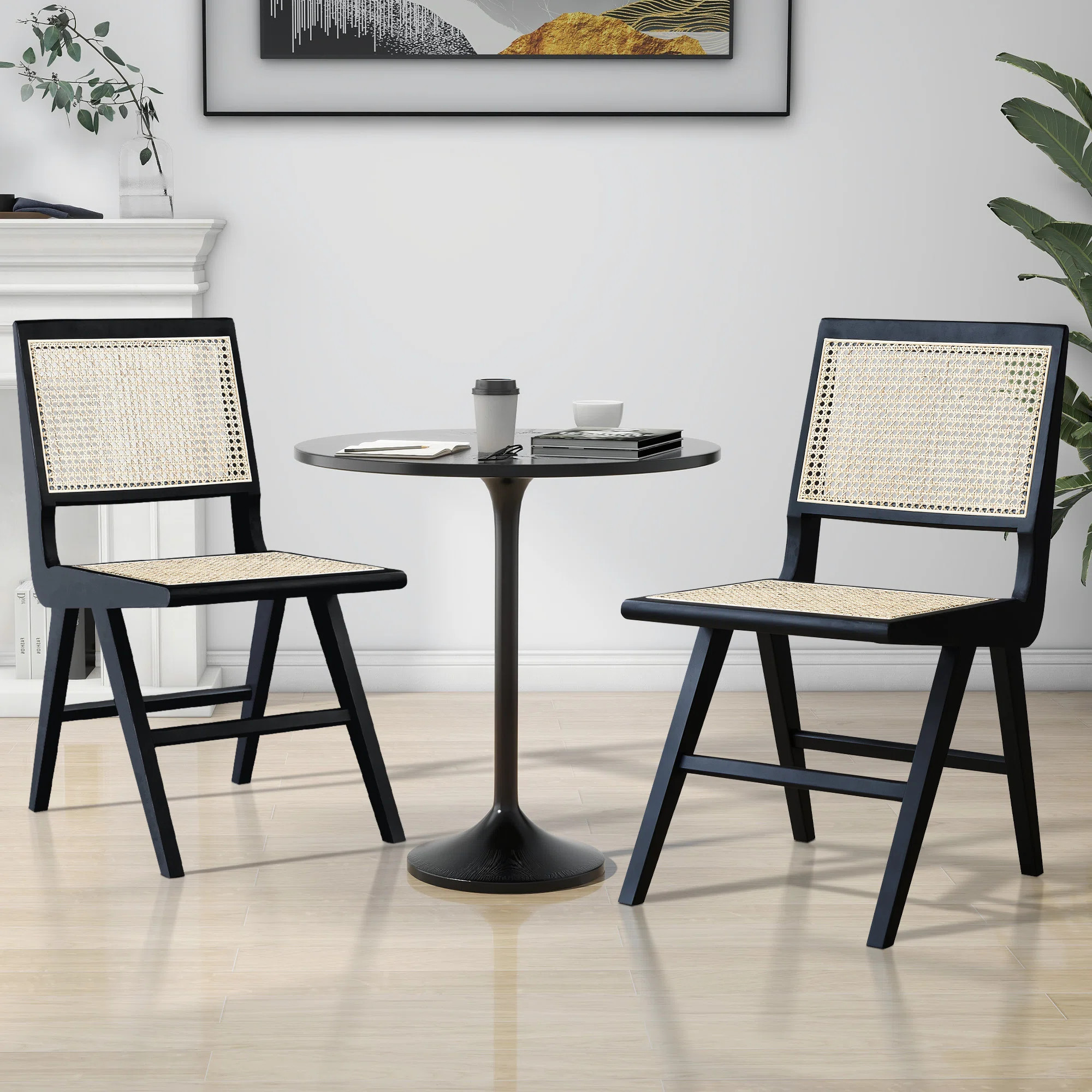 Arondell Solid Wood Cane Side Chair (Set of 2) | Wayfair North America