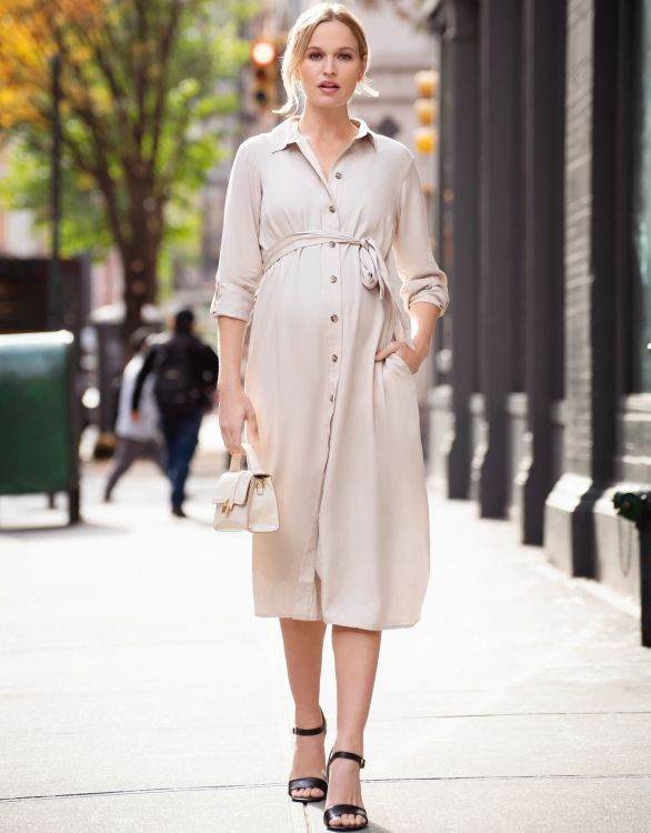 Lyocell Collared Maternity Shirt Dress | Seraphine US