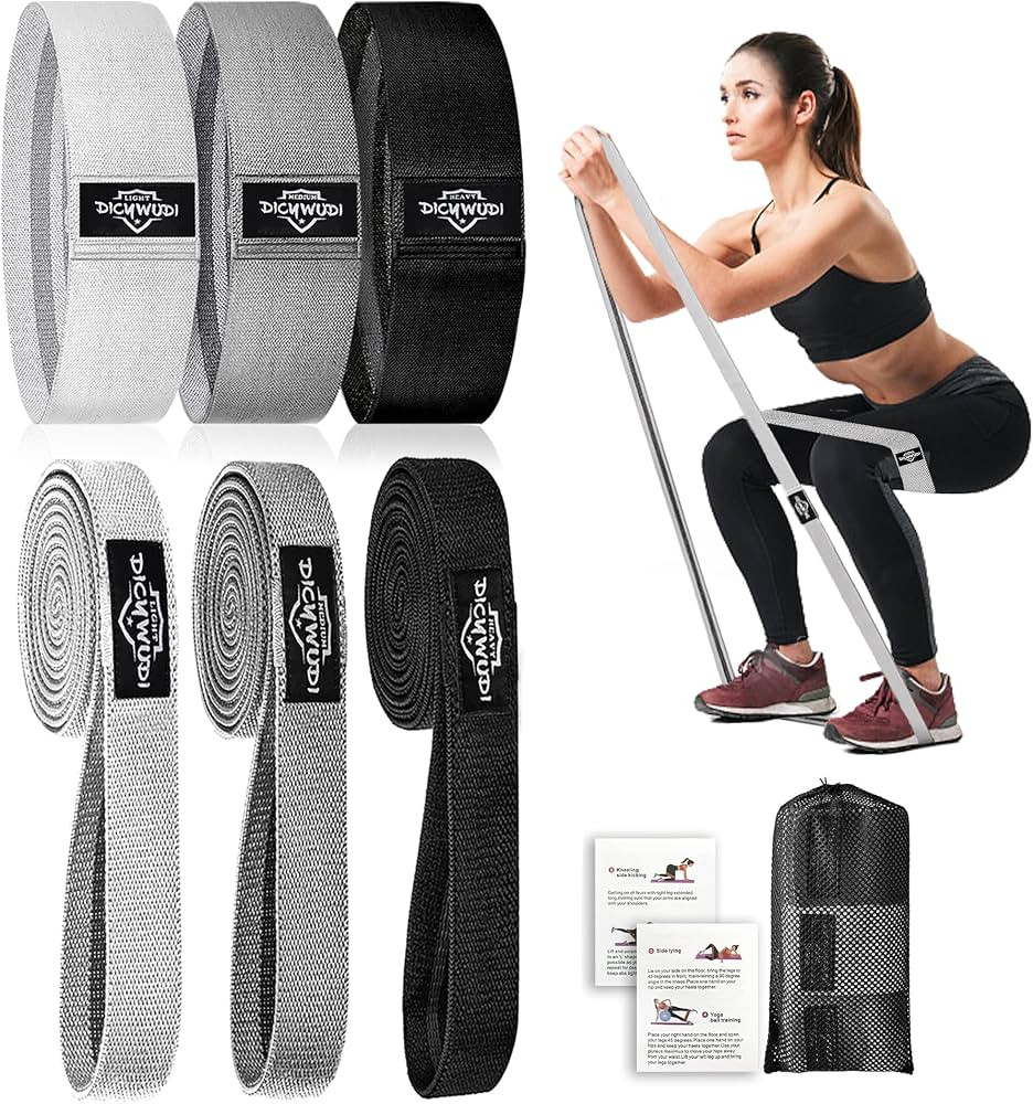 Long and Short Fabric Resistance Bands for Working Out, 6Pack Non-Slip Exercise Bands for Women a... | Amazon (US)