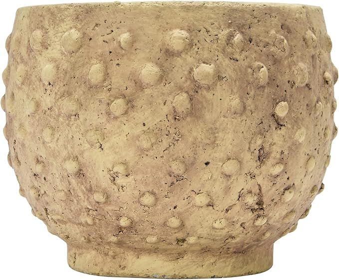 Creative Co-Op Sandstone Hobnail, Distressed Finish Planter Pot, 9" L x 9" W x 7" H, Beige | Amazon (US)