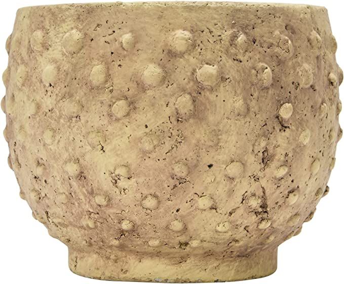 Creative Co-Op Sandstone Hobnail, Distressed Finish Planter Pot, 9" L x 9" W x 7" H, Greige | Amazon (US)