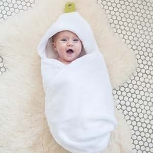 Puj Hug Hands Free Hooded Infant Towel, White | Amazon (US)