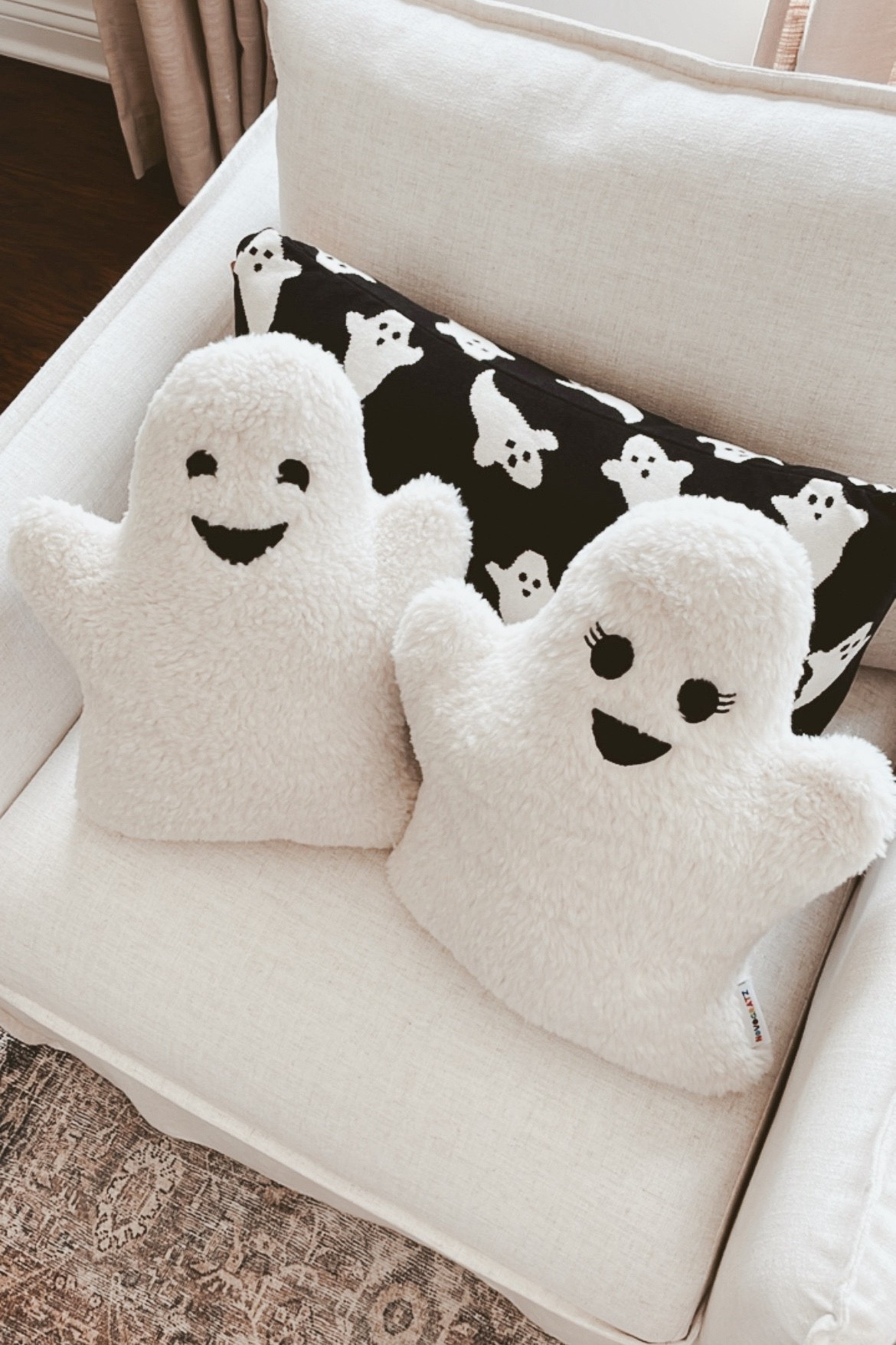 Sherpa ghost pillows 👻  We love bringing these cute friends out every spooky season!

Halloween living room decor

#LTKHome #LTKSeasonal #LTKKids