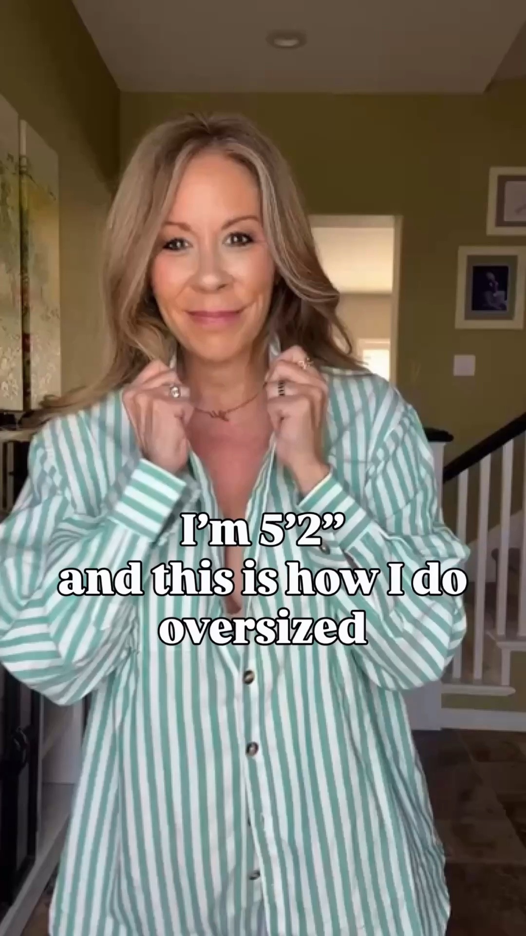 Petites can oversize! 

🛎️ Remember a few key tips to keep your volume in check 

For a button-down, roll sleeves, tuck or tie to show the waist, keep the print small, vertically or solid, and a slimmer bottom and a heel or if doing a flat opt for a ankle length bottom. 

This is a great button down and it comes in other colors. I also use these over swimwear as a cover up. 

✔️Easy style tips, for smaller frames✨

Xo,
Jill 💋

Oversized | casual | spring style | white denim | amazon fashion | affordable | small frames | pear shape | over 50 | wedge heel | budget style 

#LTKootd #LTKPetite #LTKOver40