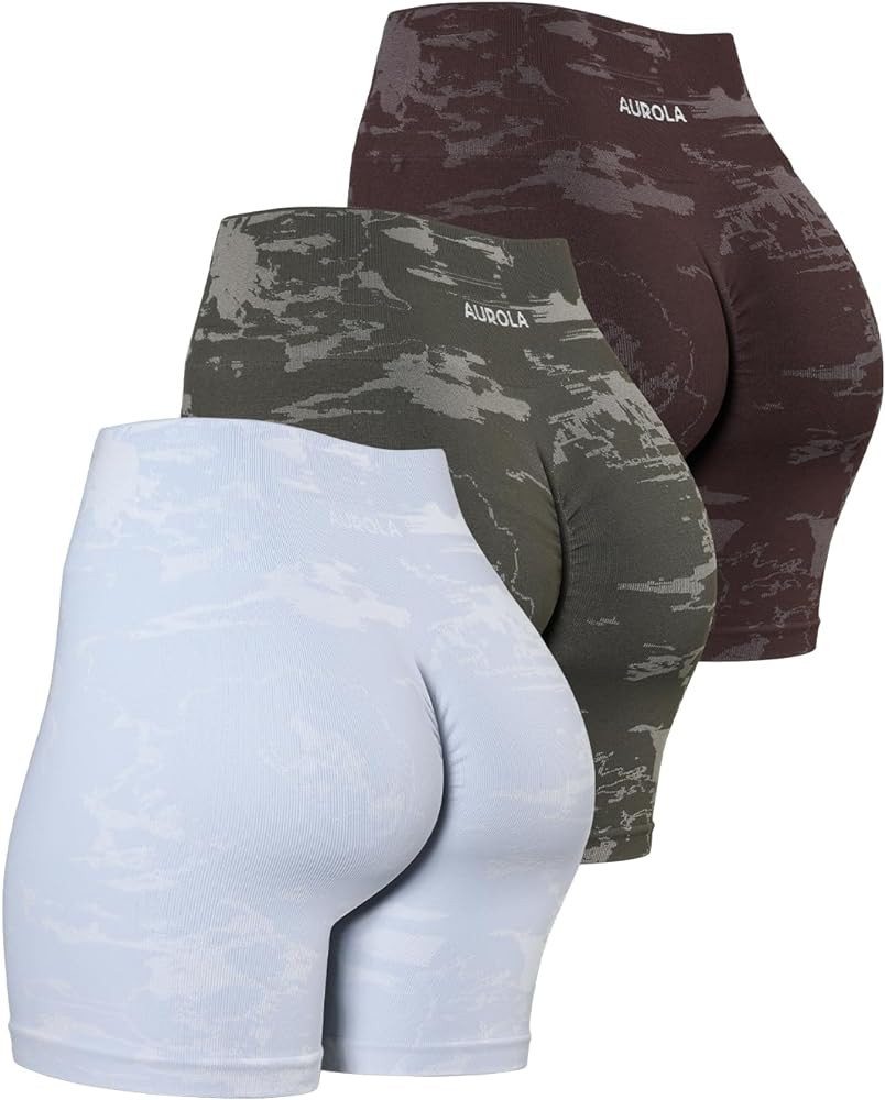 AUROLA Serpent Seamless Scrunch Workout Shorts for Women,Tummy Control Squat Proof Ribbed Thick A... | Amazon (US)