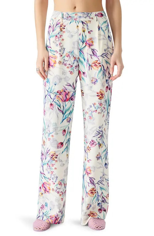Steve Madden Denia Floral Print Wide Leg Pants in Antique at Nordstrom, Size Large | Nordstrom