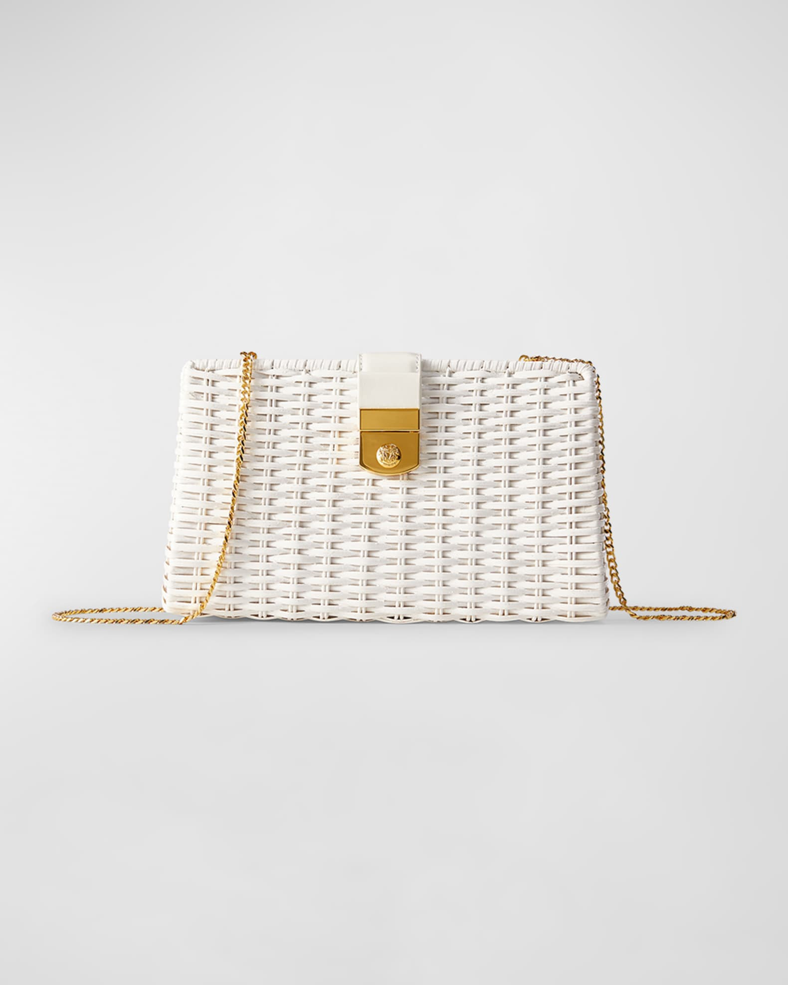 The Crest Lock Basket Clutch Bag | Neiman Marcus
