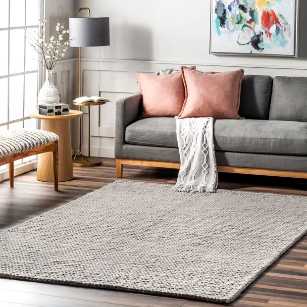 Light Gray Veronica Wool Braided Area Rug | Rugs USA