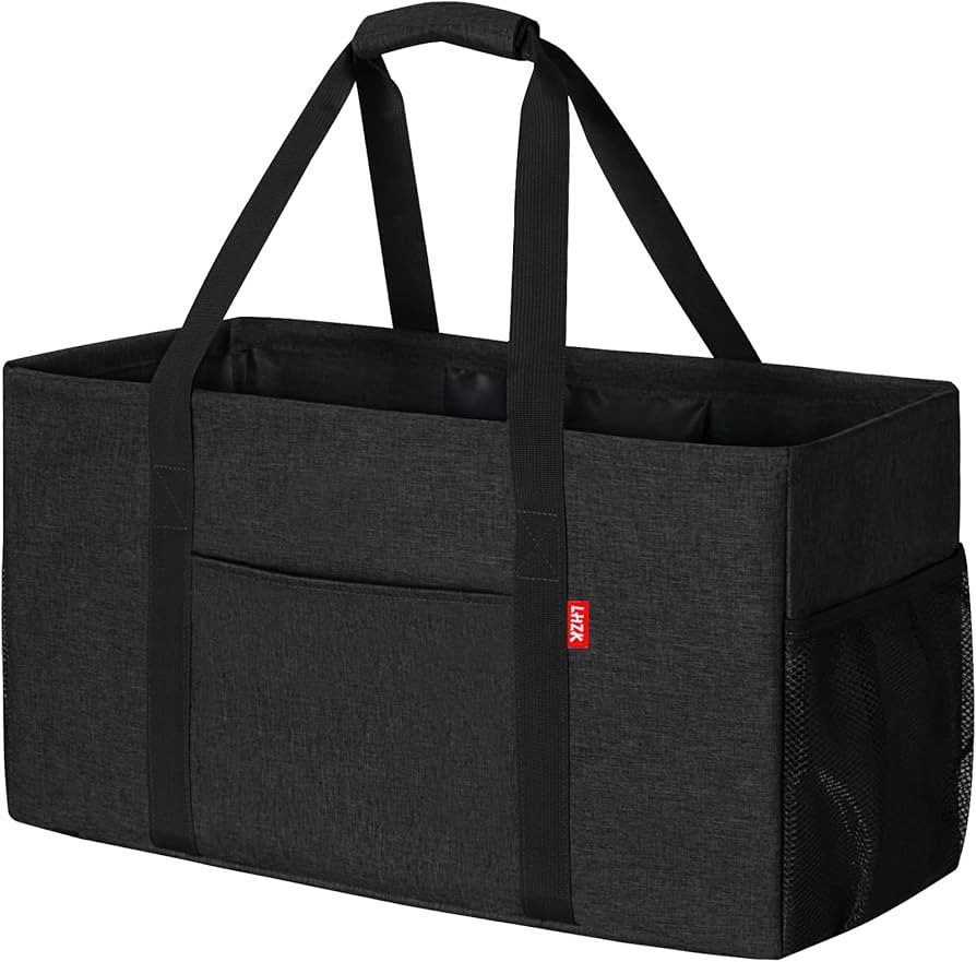LHZK Standing Extra Large Utility Tote Bag with Metal Wire Frame and the Sides Rinforced, Extra L... | Amazon (US)