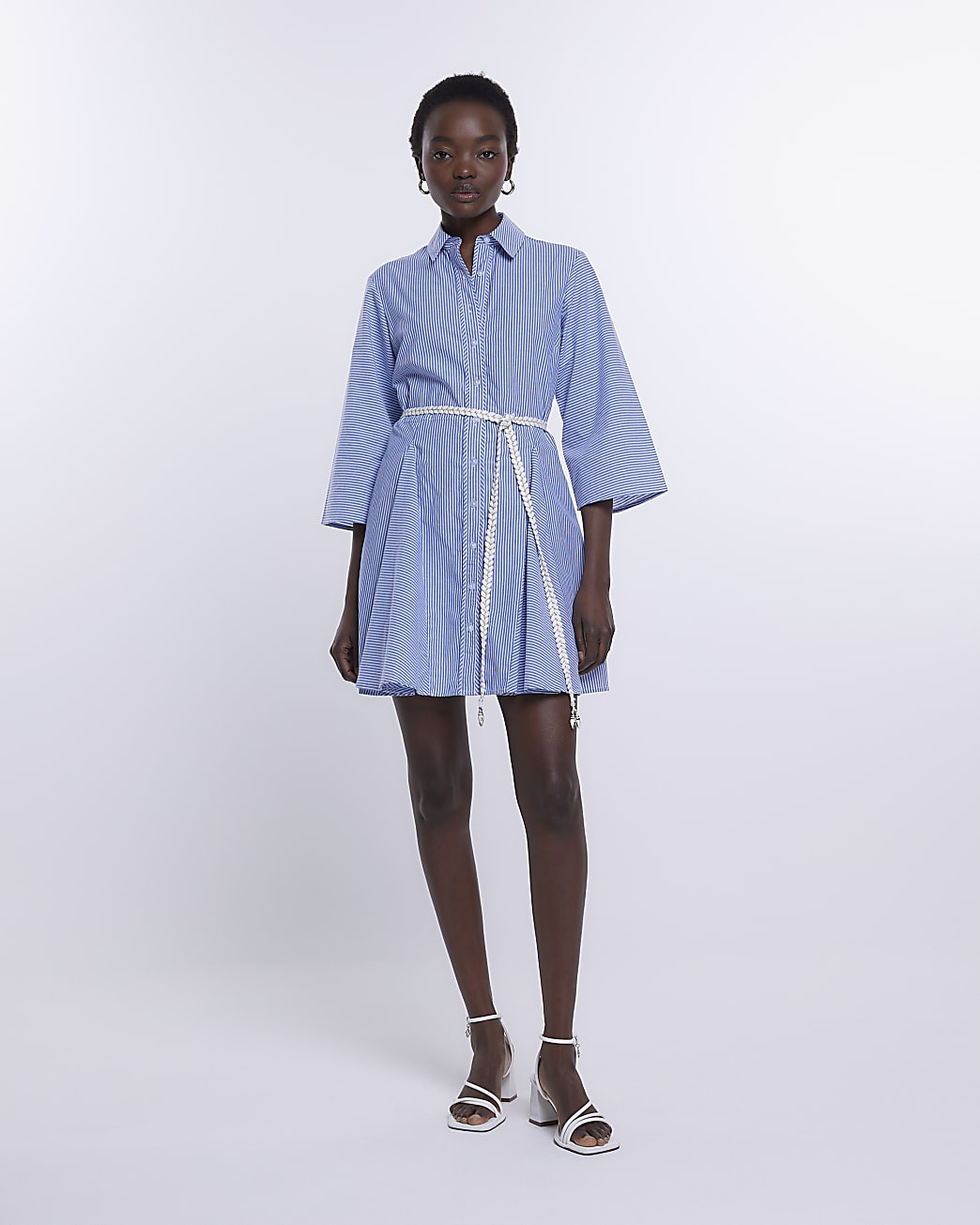 Blue Belted Stripe Shirt Dress | River Island (UK & IE)