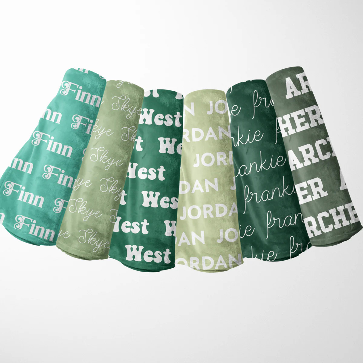 Greens Personalized Name Blanket - Classic Name, With Font Preview | The Little Lemons Company