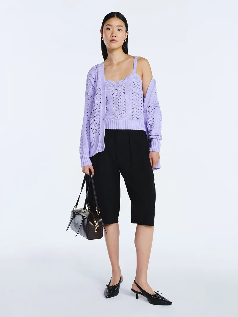 Scoop Women’s V Neck Sweater Cardigan, Midweight, Sizes XS-4X | Walmart (US)