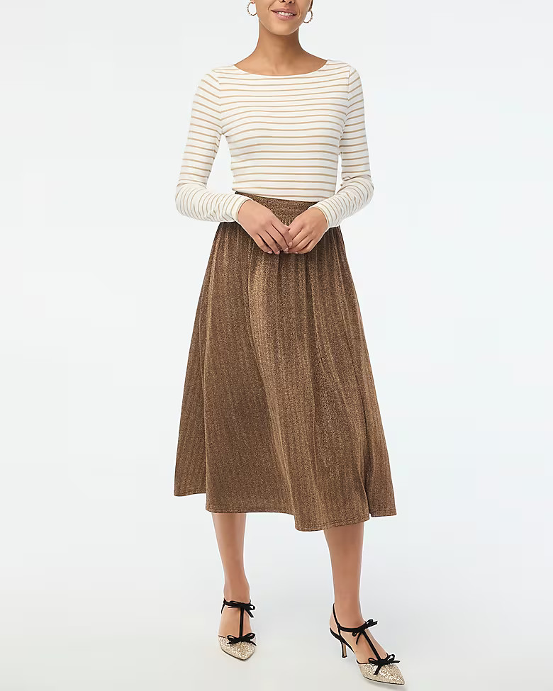 Knit sparkle midi skirt | J.Crew Factory
