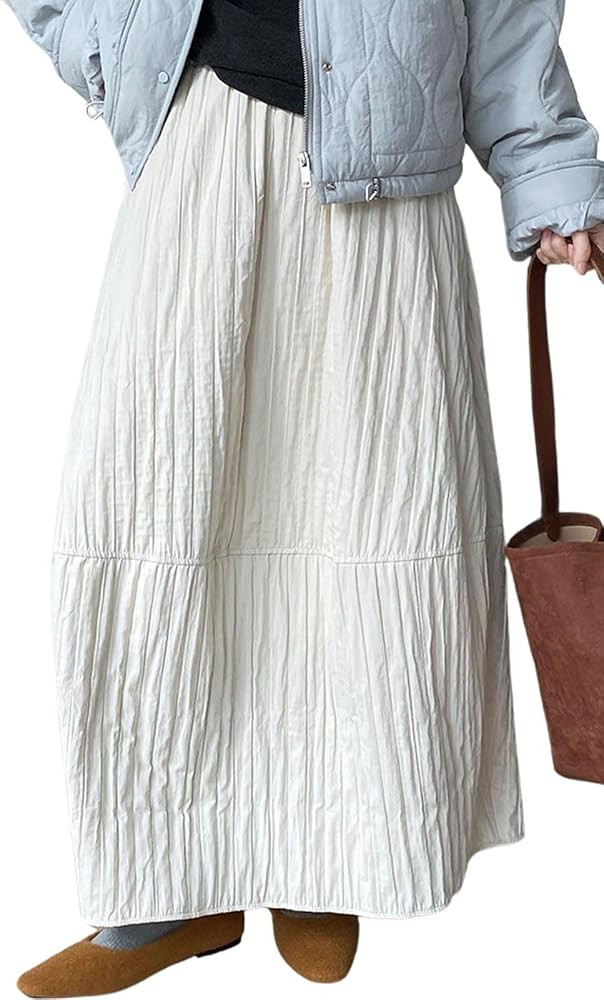 CHARTOU Womens Retro Long Quilted Cargo Skirt Y2K Maxi Bobble Skirts Ankle Length Boho Parachute ... | Amazon (US)