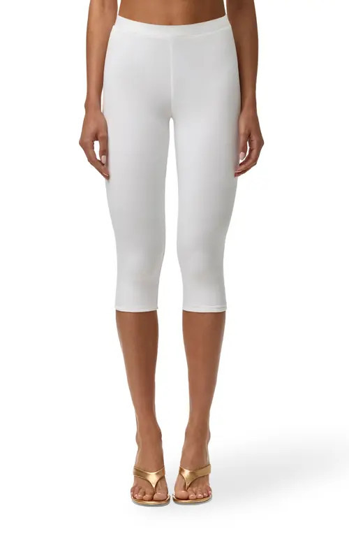 Naked Wardrobe Smooth Capri Leggings in White at Nordstrom, Size Small | Nordstrom