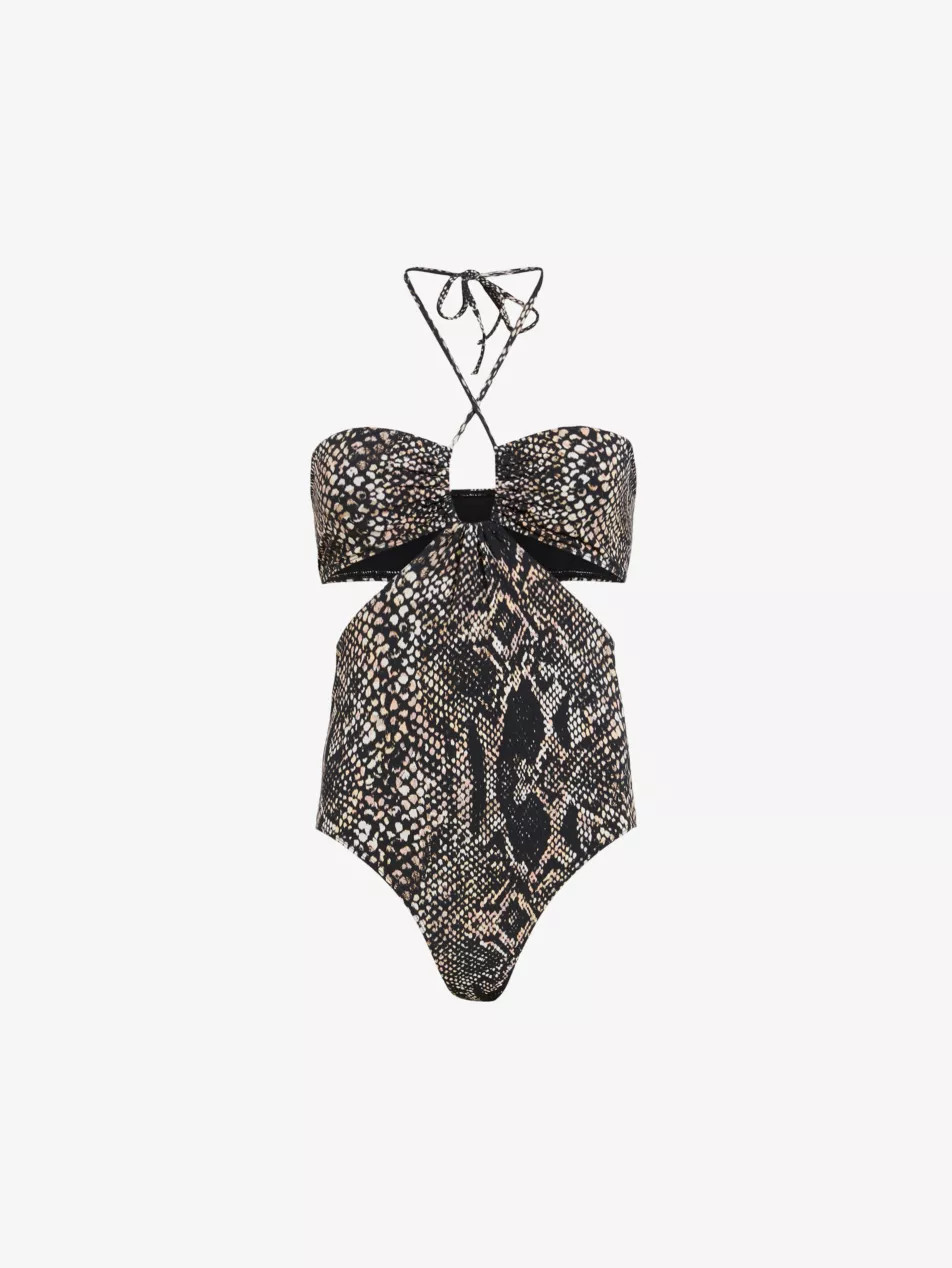 Cody graphic-print cut-out stretch-woven swimsuit | Selfridges