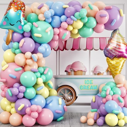 ALL-IN-1 Ice Cream Balloon Arch Kit with BONUS Ice Creams & Sprinkle Balloons for Ice Cream Party... | Amazon (US)
