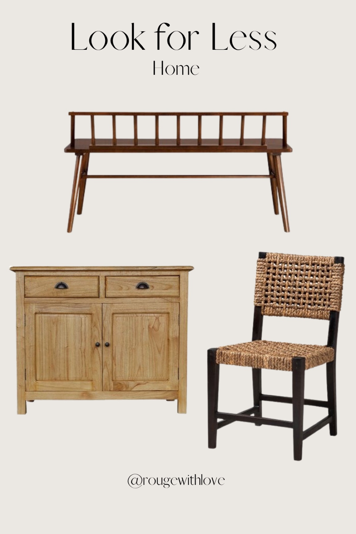 Look for less
Amber interiors
Amber Lewis
Cabinet
Sideboard
Kitchen chair
Bench
Windsor bench
Hallway bench
Sideboard
Credenza
Kitchen
Livingroom
Living room 

#LTKhome #LTKFind #LTKsalealert