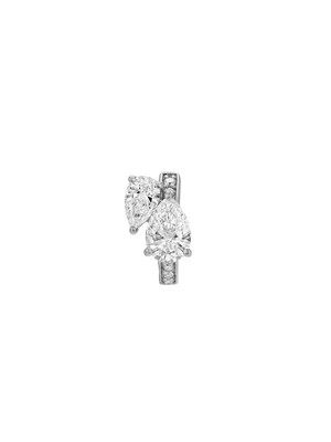 14K DOUBLE PEAR-CUT HUGGIE EARRING IN LAB DIAMOND, 14K WHITE GOLD | Dorsey