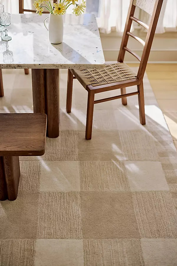 Hand Tufted 100% Wool Gingham Rug | Anthropologie (US)