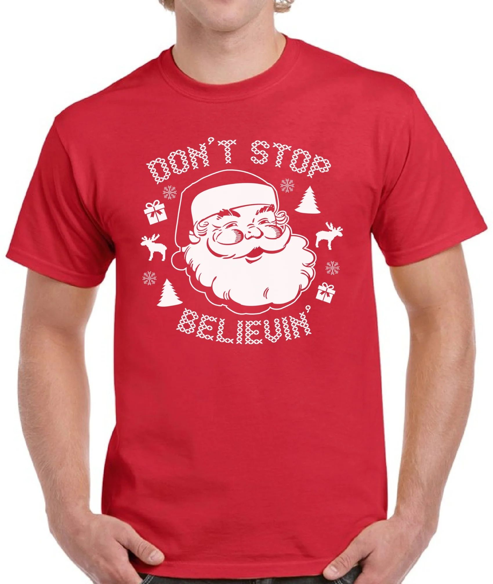 Don't Stop Believin' Christmas Party T-Shirt Merry Christmas Men Shirt - S M L XL 2XL 3XL 4XL 5XL... | Walmart (US)