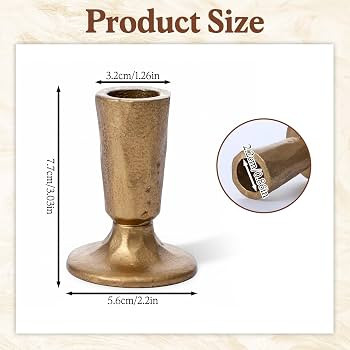 Handcrafted Antique Brass Taper Candle Holders, Set of 2 - Forged Iron Candlesticks for Weddings,... | Amazon (US)