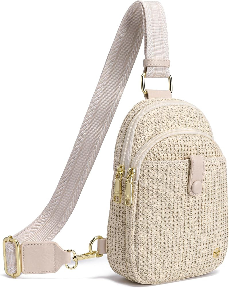 RFID Straw Summer Purses for Women 2025 Woven Sling Bag Fanny Packs Cross body for Everyday Beach... | Amazon (US)