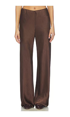 Vince High Waist Fluid Satin Bias Pant in Espresso from Revolve.com | Revolve Clothing (Global)