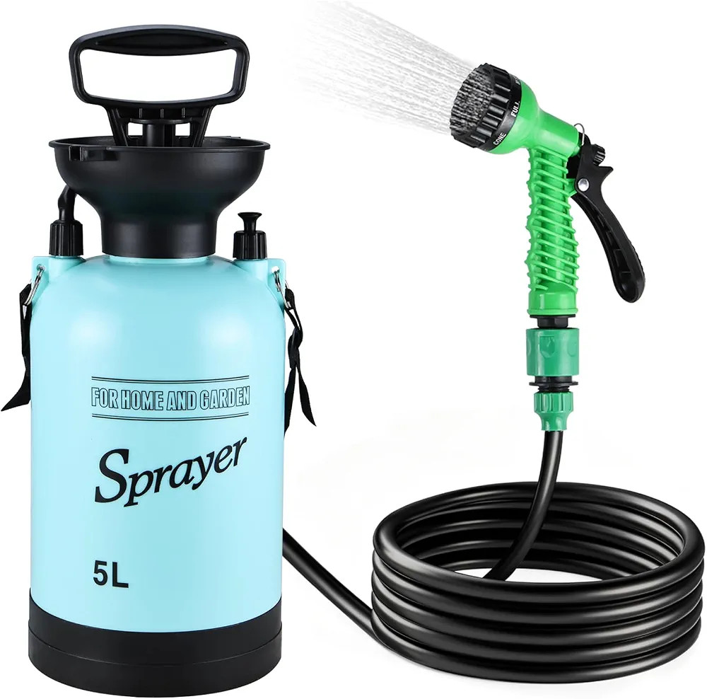 Portable Shower for Camping with 7 Spray Modes, Hand Press Camping Shower with Removable Hose and... | Amazon (US)