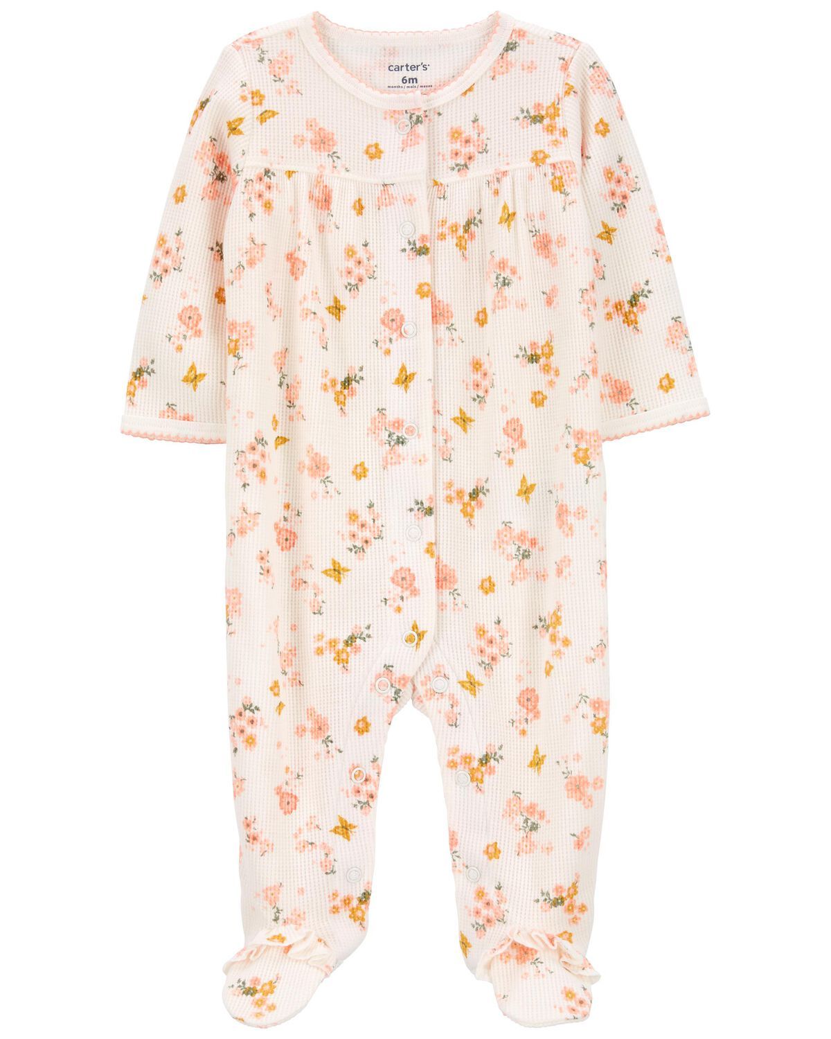 Baby Floral Snap-Up Cotton Sleep & Play Pajamas | Carter's