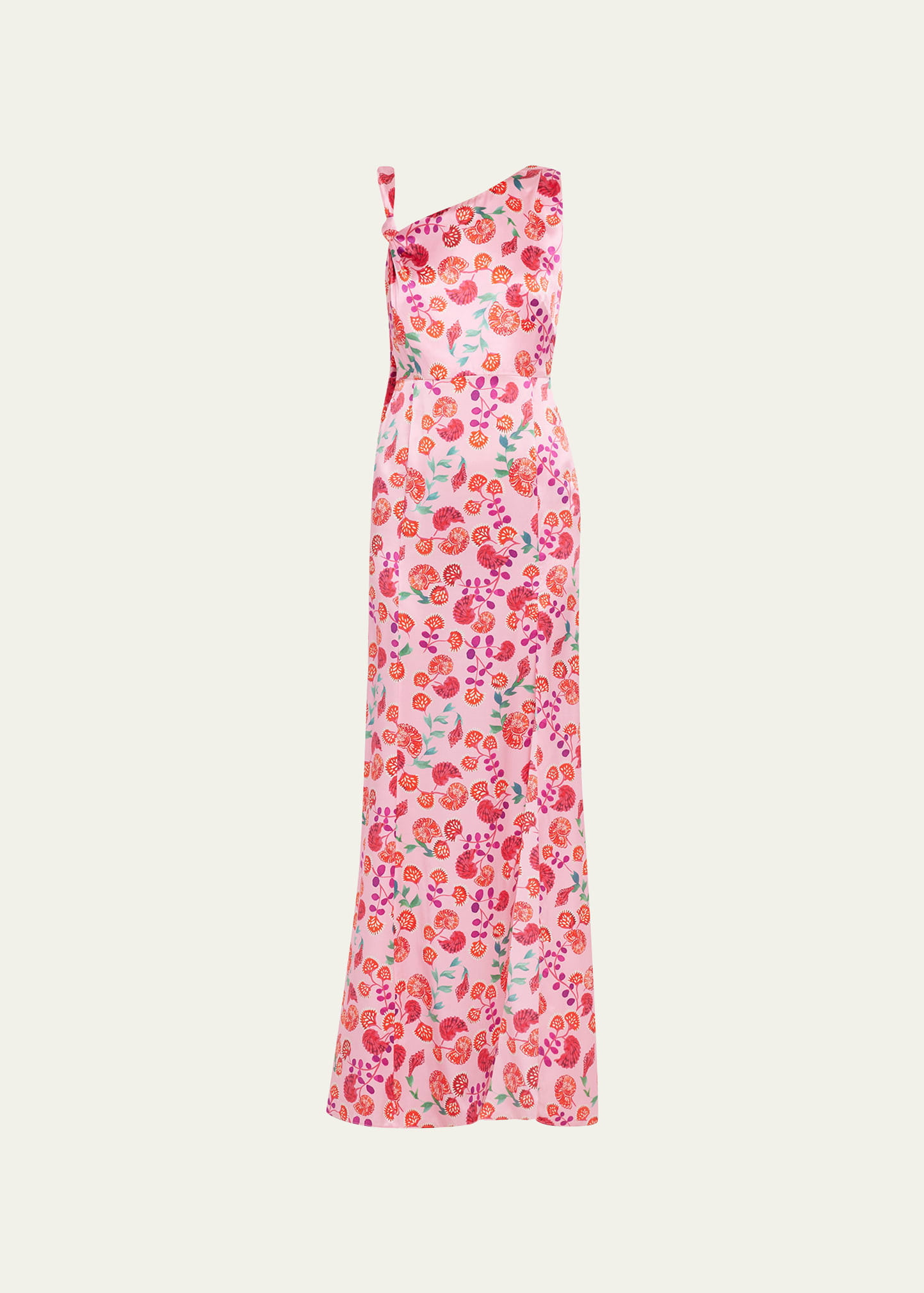 Saloni Leona One-Shoulder Draped Printed Silk Gown | Bergdorf Goodman