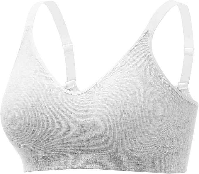 Momcozy Seamless U.S. Cotton Wireless Bras for Women, Comfortable Full Coverage Bra with Fixed Pa... | Amazon (US)