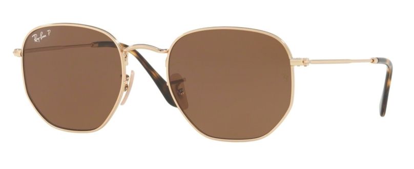 RB 3548N HEXAGONAL Sunglasses, Gold with Polar Brown Lenses | Eyeglasses.com