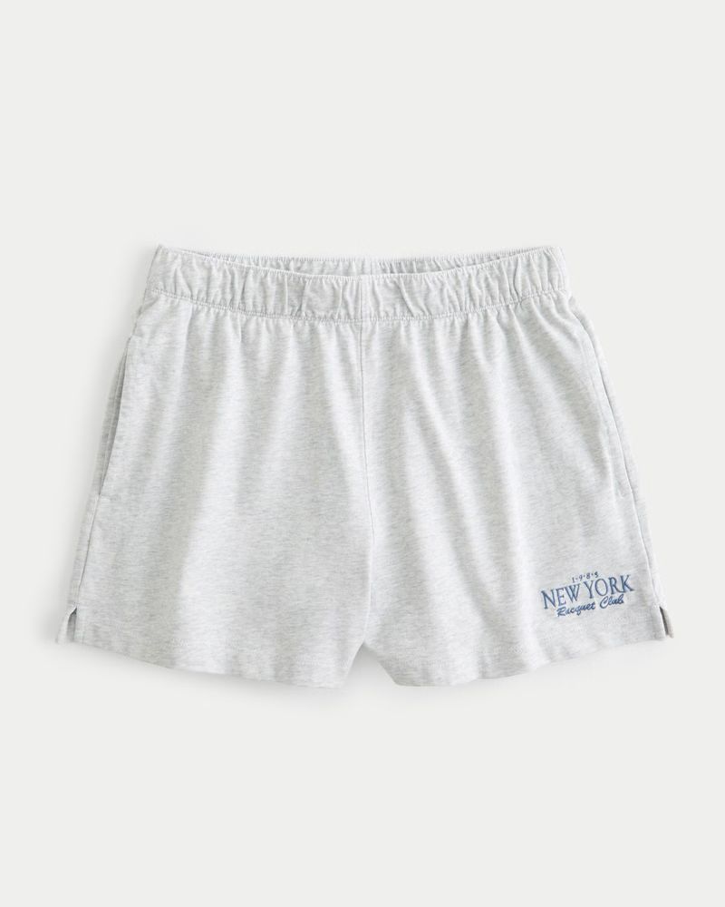 Ultra High-Rise New York Graphic Knit Dad Shorts | Hollister (US)