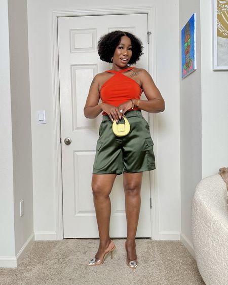 Elevated casual outfit… Really loving this cargo shorts moment paired with a tank top. 
Small top 
Medium shorts


#LTKstyletip #LTKfindsunder50 #LTKSeasonal